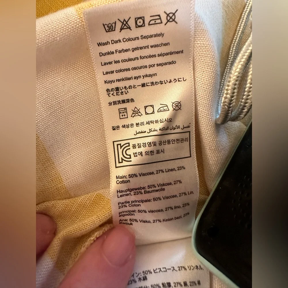 Joules Linen Blend Camisole Blouse - Yellow & White - Picture 8 of 8